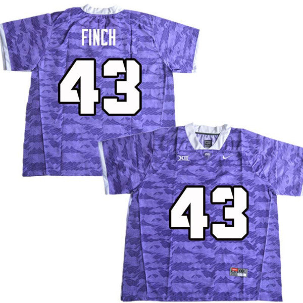 Men #43 Maxwell Finch TCU Horned Frogs College Football Jerseys Sale-Purple - Click Image to Close